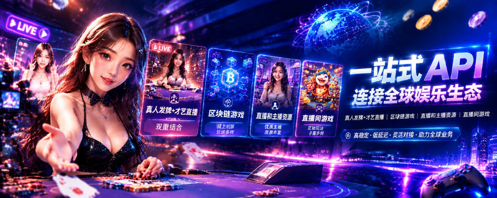 一站式娱乐 API，连接全球娱乐生态：真人发牌与才艺直播、区块链游戏、直播和主播资源、直播间游戏。